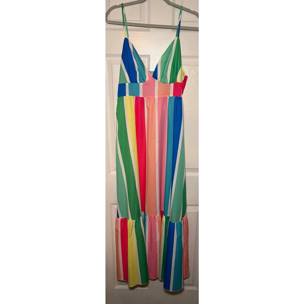 Striped maxi dress size large